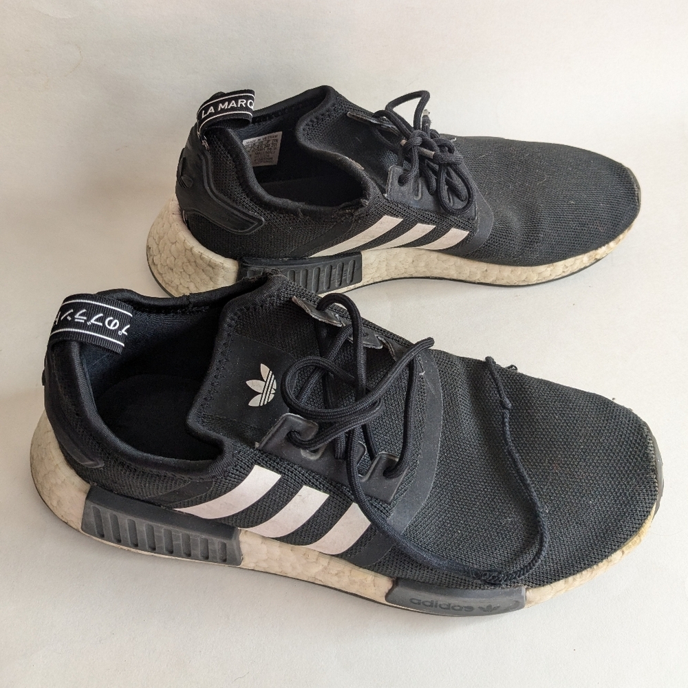 Adidas NMD R1 men's Black And White Prime originals sneakers size 8